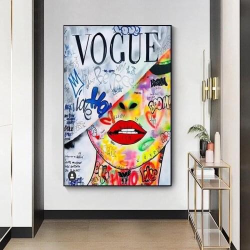 Modern Fashion Human Face Canvas Painting Wall Art Nordic Posters and Prints Wall Pictures for Living Room Decor Frameless