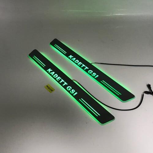Rqxr Led Moving Door Scuff for Opel Kadett Gsi Dynamic Door Sill Plate Flat Lining Overlay Flowing/still Light, 4pcs