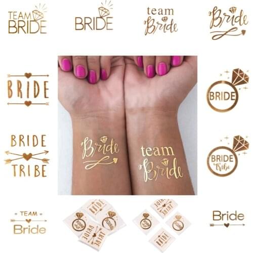 Team Bride To Be Tattoo Stickers Bridal Shower Party Favors Wedding Decoration Bachelorette Hen Party Decor Party Supplies