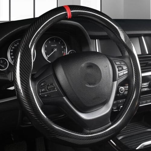 Universal Car PU Leather Steering-Wheel Covers Anti-slip Skidproof Durable 38CM/15" Dynamic Fibre Handmade Steering Wheel Cover