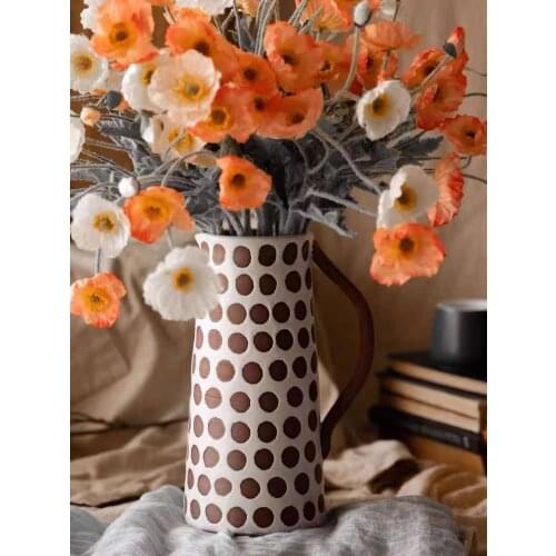 Flower Vase Decoracion Decoration Salon Casa Home Decor Ceramic Gift Wave Point Pattern Restoring Ancient Ways Living Room