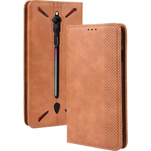 Phone Protective Case for Nubia Red Magic 3 Phone Parts Slim Leather Phone Holder Flip Magnetic Cover with Card Slot