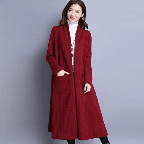 Winter Women Long Coat Solid Casual Loose Female Jackets Winter Coat With Pockets Ladies Tops 3 Colors Plus Size Jacket M-7XL