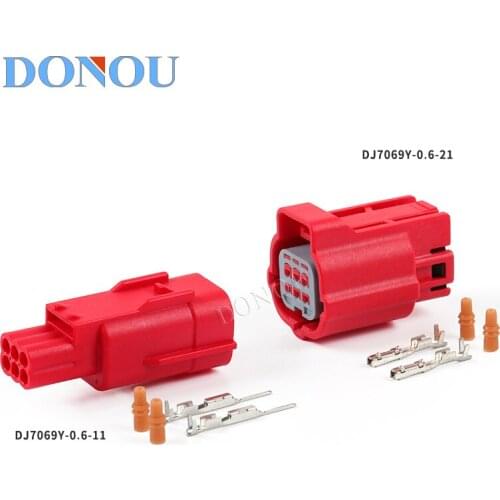 1set 6-pin Automotive Waterproof Harness Plug Male and Female Butt Connector Car Connector Terminal DJ7069Y-0.6-11/21