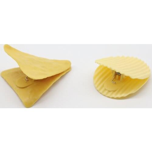 1 Pc Cute Yellow Round Potato Chip Clip Storage Clip Stationery School Supplies For Office Tools