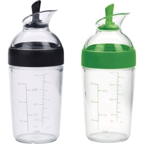1pc Salad Dressing Shaker Manual Sauces Mixer Easy Pour 240ml with Scales