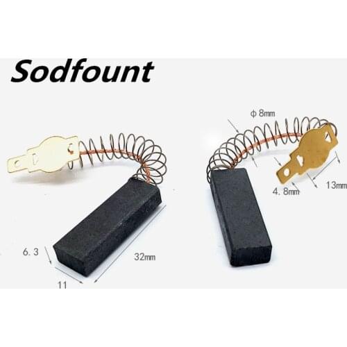 1pcs Carbon brush for vacuum cleaner motor Carbon brush for water suction machine 6.3X11X32MM
