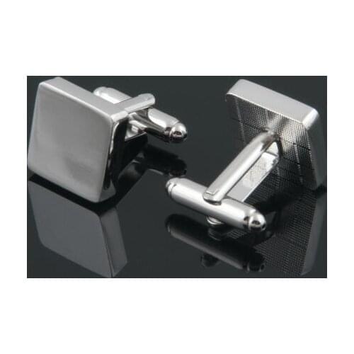 10pairs/lot Silver Square Cufflinks Surface Plain Cuff Links Shirt Cuff Button Mens Jewelry Accessory