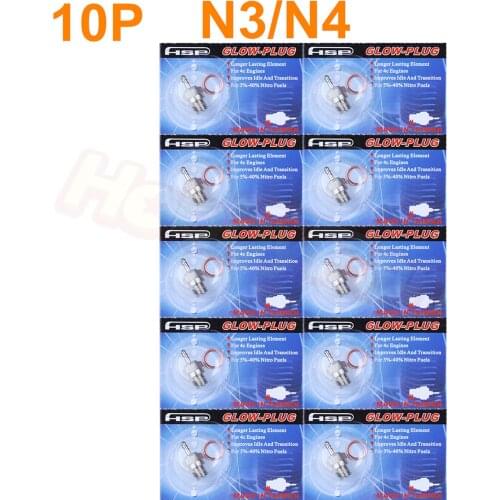 10pcs Hot / Medium Glow Plug Spark Plugs N3 3# N4 #4 For Nitro RC Cars Engine Parts 1/8 1/10 Truck Traxxas Hpi Himoto HSP 70117