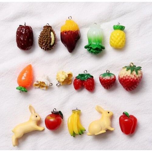 2pc chili strawberry banana sweet pineapple DIY jewelry AIrpodskey chain pendant cartoon fruit Charms
