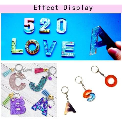 26 English Letters Numbers DIY Jewelry Epoxy Resin Mold Silicone Alphabet Digital Household Cupcake Sugar Cake Craft Mould Acces