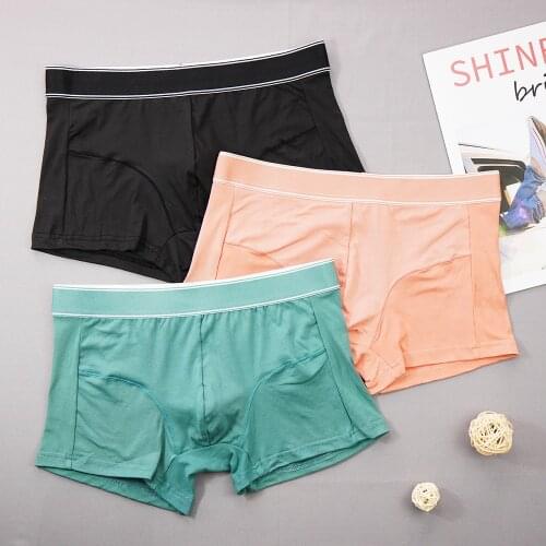 3Pcs/set Mens Cotton Boxer Briefs Male Underpants Comfortable and Breathable Underwear Slip Homme Calzoncillos Large Size L-4XL