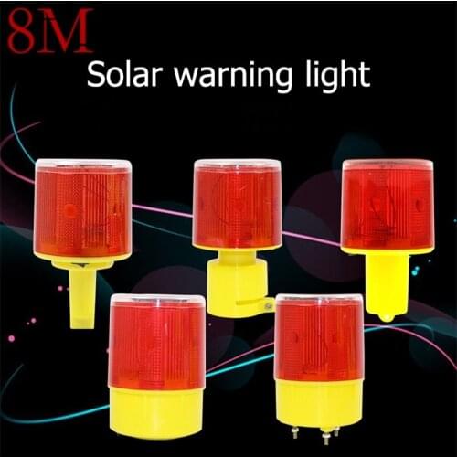 8M Solar Indicator Lights LED 2 Pack Flashing Traffic Construction Signal Light