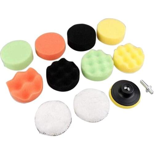 Car Polishing Pad 3/4/5/6/7 inch 12Pcs/Set Removes Scratches Sponge Buffing Waxing Boat Car Polish Buffer Drill Wheel polisher