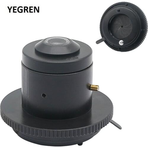 Biological Microscope Collecting Mirror Numerical Aperture 1.25mm Condenser with Iris Diaphragm for Filter Microscope Accessory