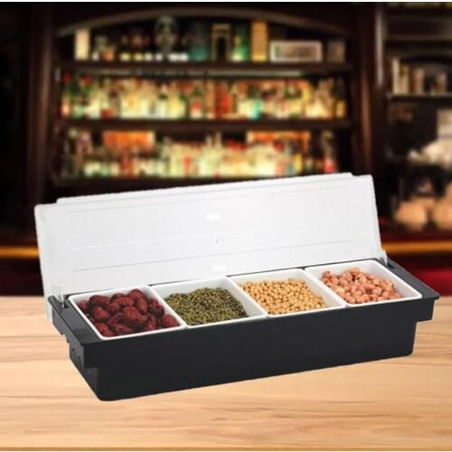 Multiple Compartment Condiment Dispenser Kitchen Seasoning Case Fruit Caddy Lime Lemo Box Holder Bar Home Kitchen Accessories