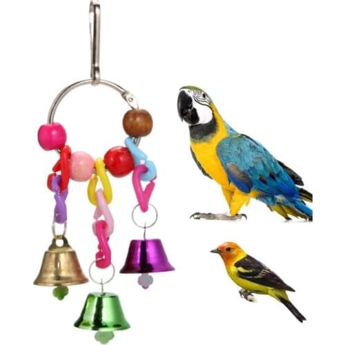 Parrot Bird Toys Acrylic Hanging Bell Cage Toys for Parrots Cockatiel Parakeet Pet Bird Climb Chewing Parrot Products