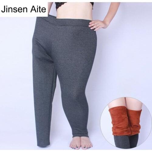 Jinsen Aite Plus Size 6XL NEW Winter Leggings Women Autumn Warm Leggings Thick Velvet Casual Slim Big Size Stretchy Pants JS716