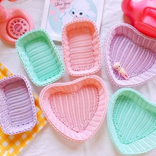 Candy colors storage basket Office Desktop Storage Boxes Makeup Organizer Storage Box panier de rangement