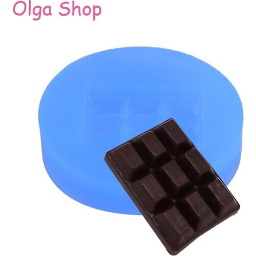 KYL057 22.6mm Square Chocolate Bar Silicone Mold - Candy Fondant Cookie Biscuit Sugarcraft Resin Polymer Clay Jewelry Pendant