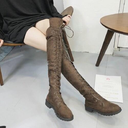 Best selling autumn spring circle high heels square white womens fashion leather winter womens shoes large size 35-43