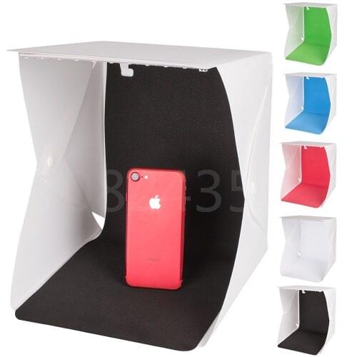 Mini Folding Studio Diffuse Soft Box With LED Light Black White Background Photo Studio Accessories For Nikon For Canon Soft Bag