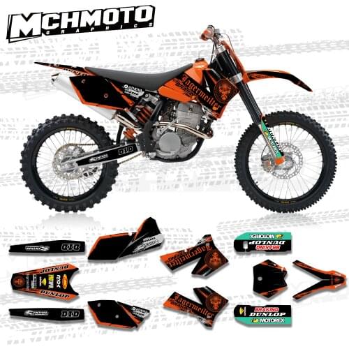 MCHMFG For KTM 125 200 250 300 400 450 525 540 EXC 2005 2006 2007 Full Graphics Decals Stickers Kit Custom Number Name Stickers