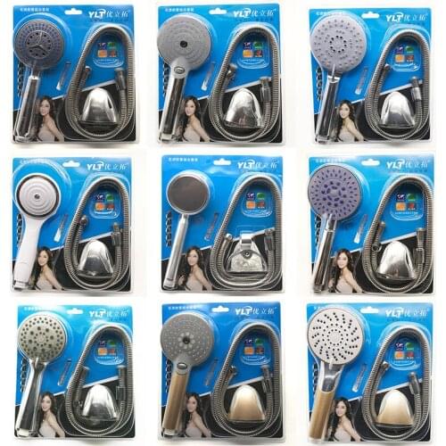 Plastic shower three piece suit simple shower nozzle set hand held electroplating shower shower pipe combination