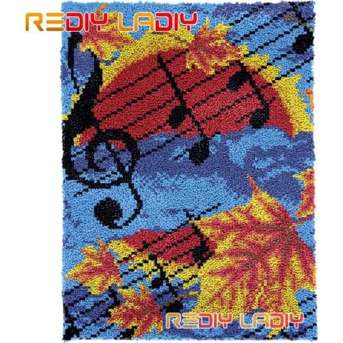 Latch Hook Rug Kits Song of Autumn Plush Wall Tapestry DIY Carpet Rug Chunky Yarn Arts Cushion Crochet Floor Mat Hobby & Crafts