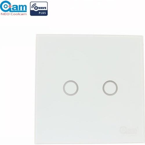 NEO Coolcam Smart Home Z-Wave 2CH EU Wall Switch Sensor Compatible with Z-wave 300 series and 500 series Home Automation