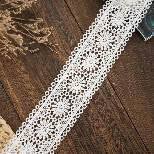 2020 new flower lace ribbon white for dressmaking curtains diy craft trimmings for sewing accessories organizer fabric 3yards