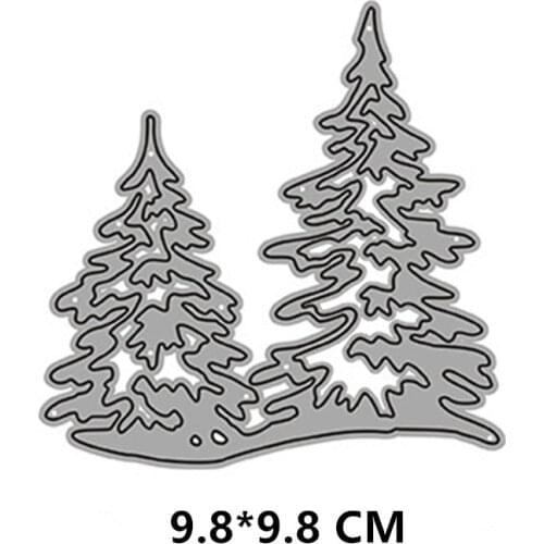 2021 New Two Trees Lace Cutting Dies DIY Scrapbooking Embossing Paper Photo Frame Stamps Crafts Template Mould Stencils