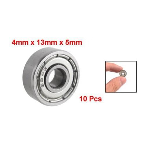 New Style 4mm x 13mm x 5mm Single Row Shielded Deep Groove Ball Bearing 10 pcs