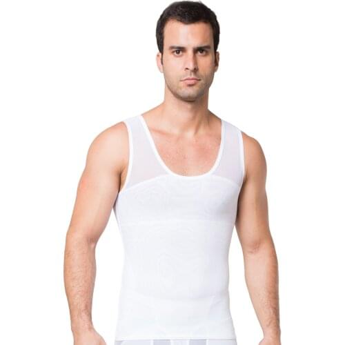 Original Mens Chest Compression Shirt To Hide Gynecomastia Moobs Body Suit Mens Shapewear