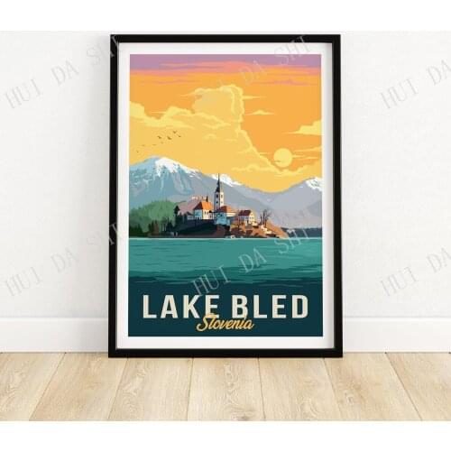 Lake Bled Print Slovenia | Wall Art | Travel Poster | Home Decor | Gift Idea