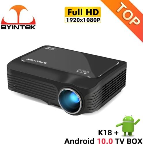 BYINTEK K18 Mini LED 1920x1080 Full HD 1080P Portable Game LCD Projector(Optional Android 10 TV BOX for Smartphone)