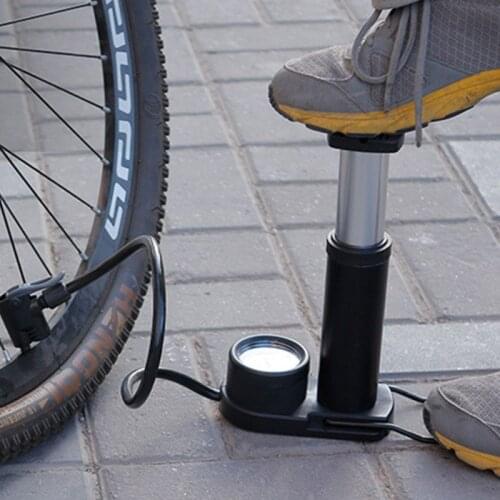 Portable Mini Bicycle Tyre Inflator Foot Activated Floor Bike Pump with Pressure Gauge Inflatable Device