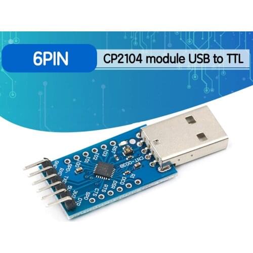 USB 2.0 to TTL UART 6PIN Module Serial Converter CP2104 STC PRGMR Replace CP2102 With Dupont Cables