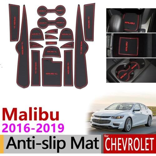 Anti-Slip Gate Slot Mat Rubber Cup Coaster for Chevrolet Malibu 2016 2017 2018 2019 9th Gen MK9 Accessories Stickers Car Styling