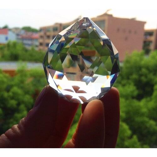 Clear 40mm Faceted Glass Crystal Ball Prism Chandelier Crystal Parts Hanging Pendant Lighting Ball Suncatcher Wedding Home Decor