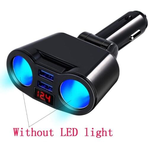 3 in 1 12V Car Cigarette Lighter Socket Splitter Plug Dual USB Charger Voltage Current Monitor For iPhone Samsung Smartphone Tab