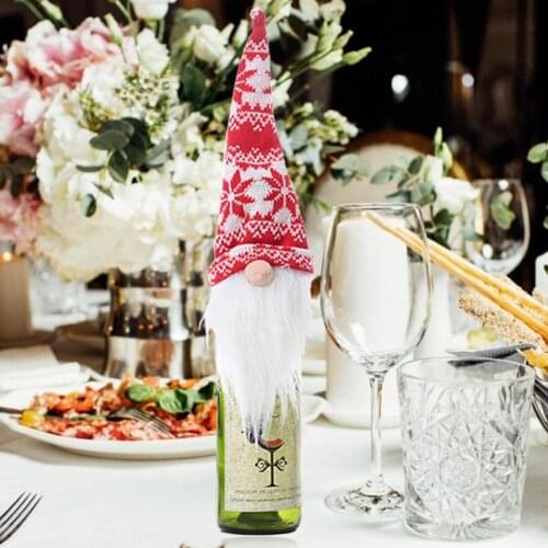 2020 New Christmas Wine Bottle Covers Gnomes Wine Bottle Toppers