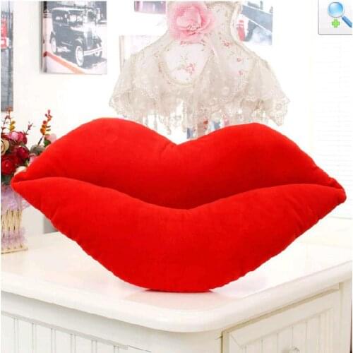 Sexy Red Lips Decorative Pillows for Sofa Comfort Chair Cushion Plush Floor Pillow Seat Cushion Velvet Throw Pillow Decor Home