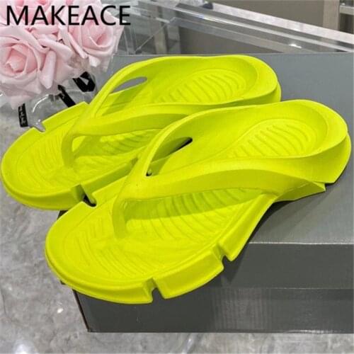 Women Summer Fashion Brand Flip Flops Casual Vacation Beach Shoes Fluorescent Green Woman Outdoor Slippers zapatos mujer 2021