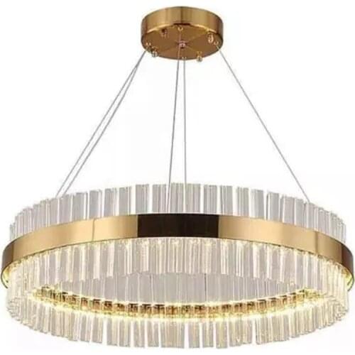 Modern led chandeliers in the living room ring crystal chandelier for dining room hanging circle cristal lamps gold-bronze light