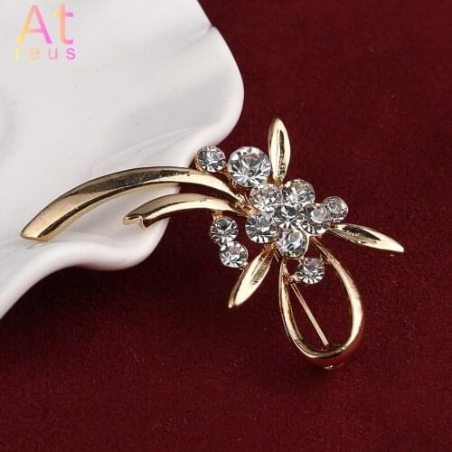 Rhinestone Brooches For Winter Coat or Scarf Accessories Decoration Flower Brooch pins Bowknot Wedding Groom Groomsmen Gift