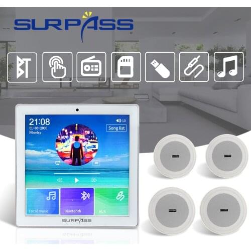 Smart Home Audio 4*20W Bluetooth Wall Amplifier Sound System Stereo Sound Player PA System Ceiling Speaker Cheap Set Loudspeaker