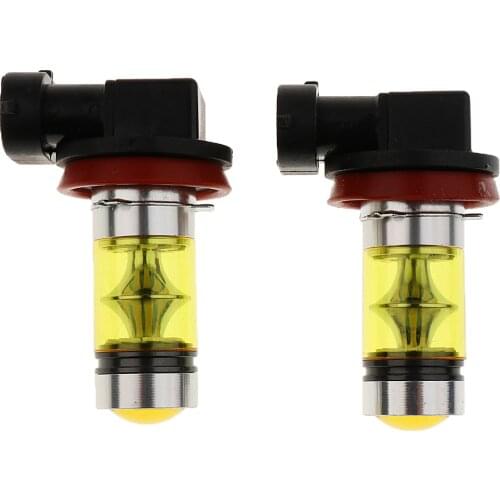 2 Pieces H11 100W Car Fog Driving Light LED Bulbs High Power Yellow