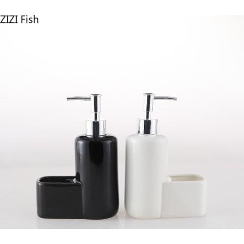 Multifunctional Soap Dispenser Modern Ceramic Soap Storage Hotel Bathroom Hand Sanitizer Bottle Lotion Bottle Bathroom Supplies
