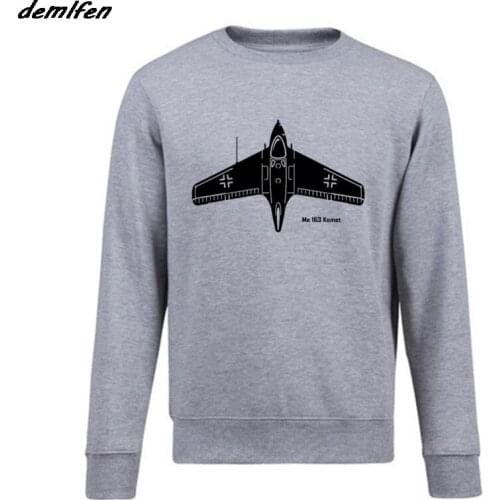 Casual Men pullover Fleece Hoodie Best Sleling Design Messerschmitt Me 163 Komet Sweatshirt Cool Coat Tops Harajuku Streetwear